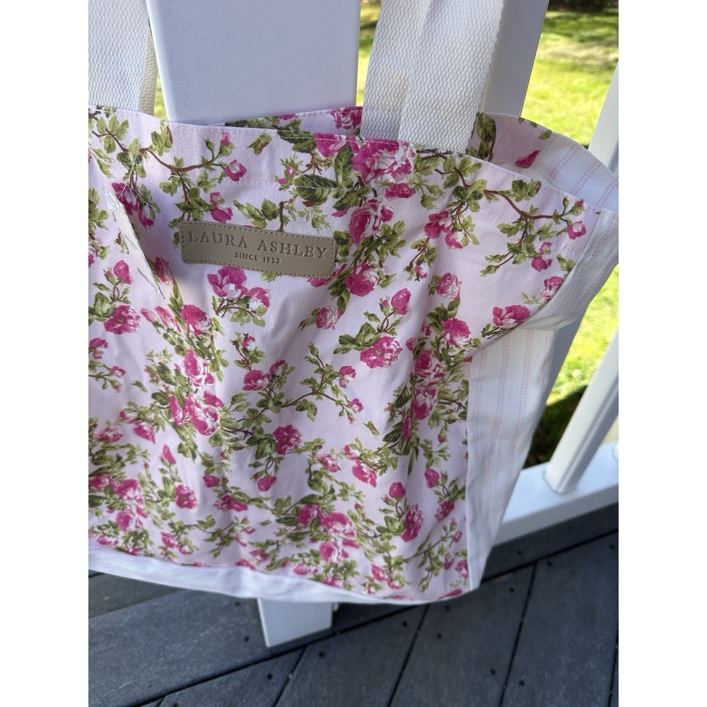 Laura Ashley Canvas Tote Cottagecore Shabby Chic NWT - Picture 2 of 5